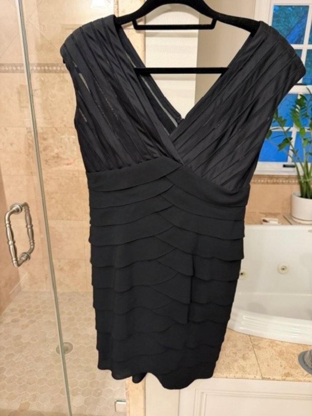 Adrianna Papell Dress - size 12P - color Black - GREAT condition
